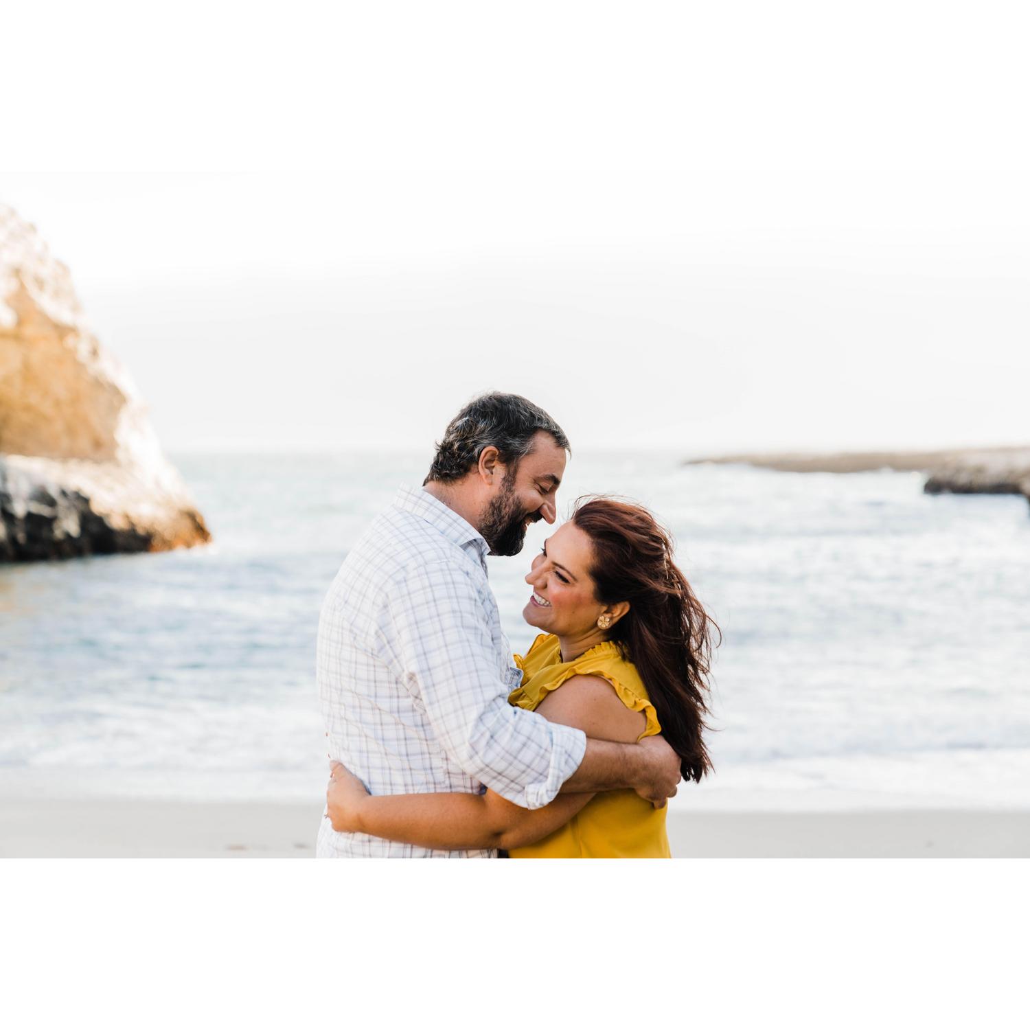 Engagement photo at Shark Fin Cove