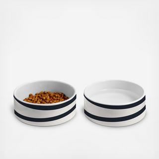 Crew Stripe Pet Bowl, Set of 2