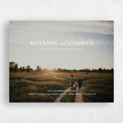 White Fall Wedding Save the Date - Bonnie Elopement