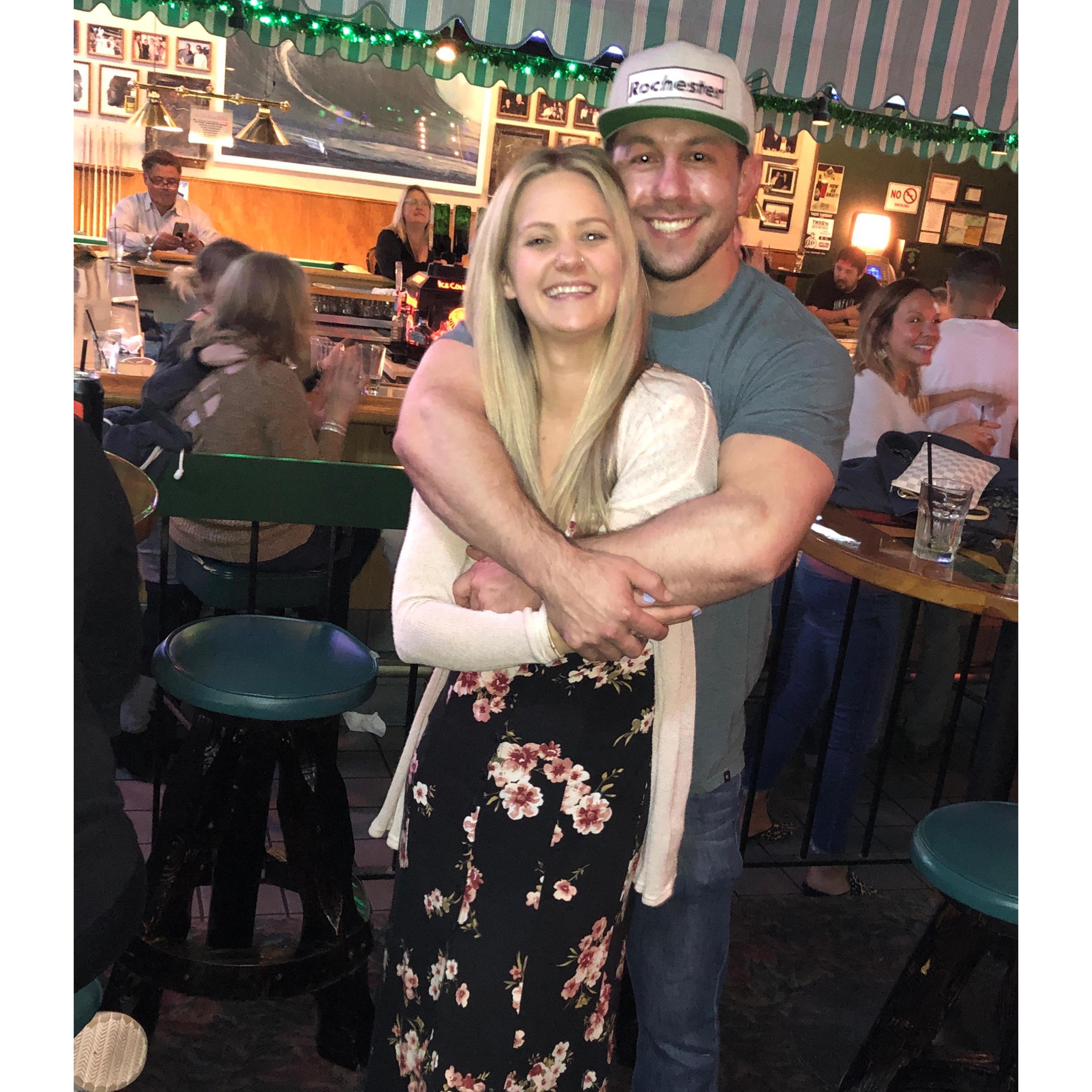 At JP’s with our friends to celebrate our new home!