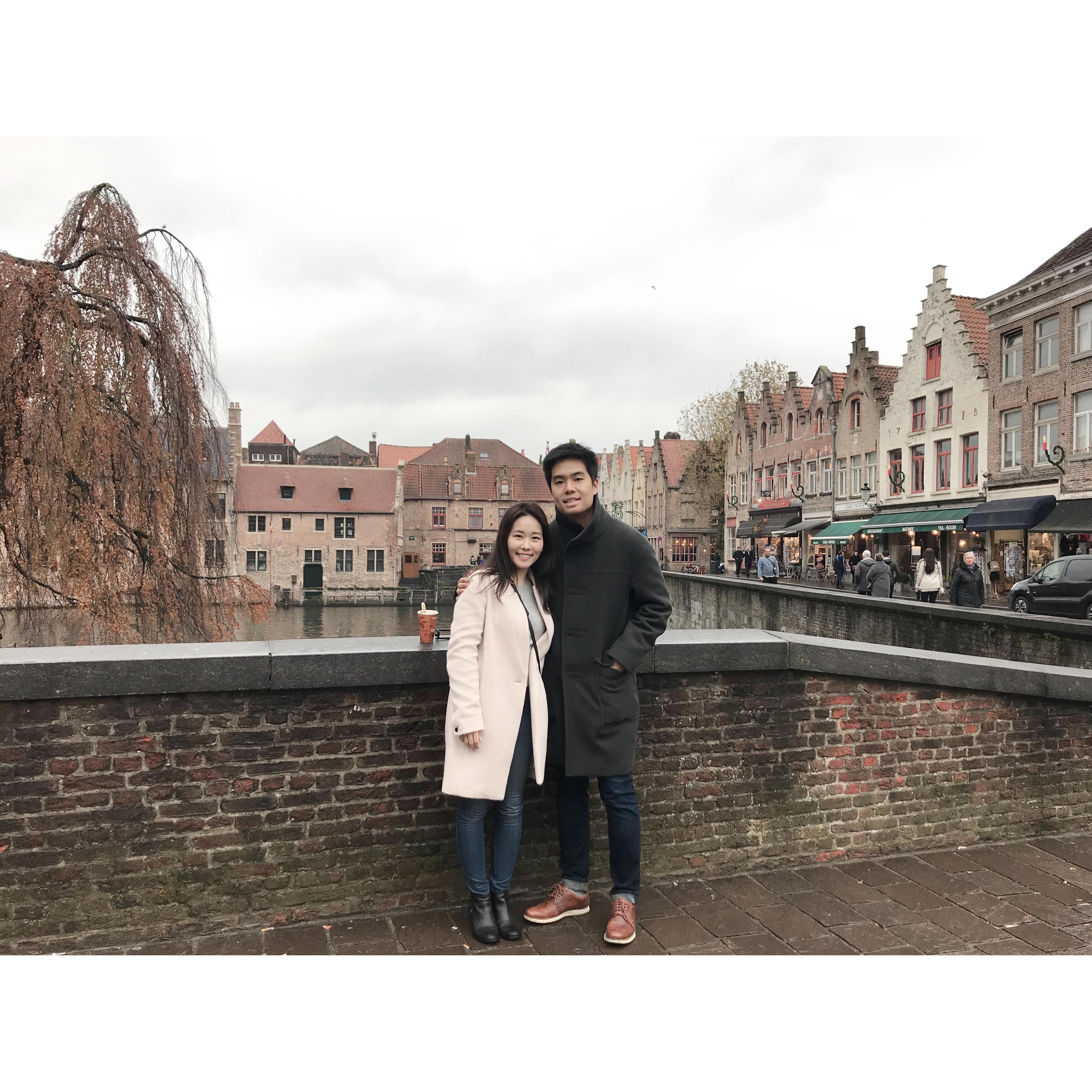 Our first trip to Europe. In Brugge, Belgium.