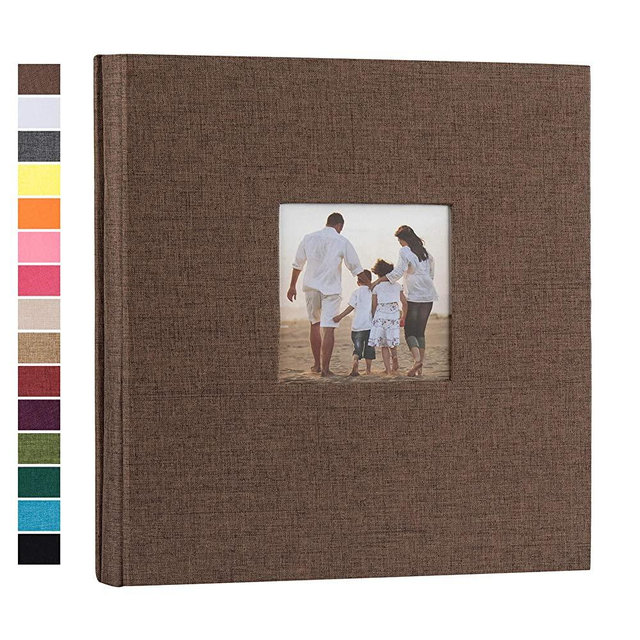 potricher Linen Hardcover Photo Album 4x6 600 Photos Large Capacity for Family Wedding Anniversary Baby Vacation (Brown, 600 Pockets)
