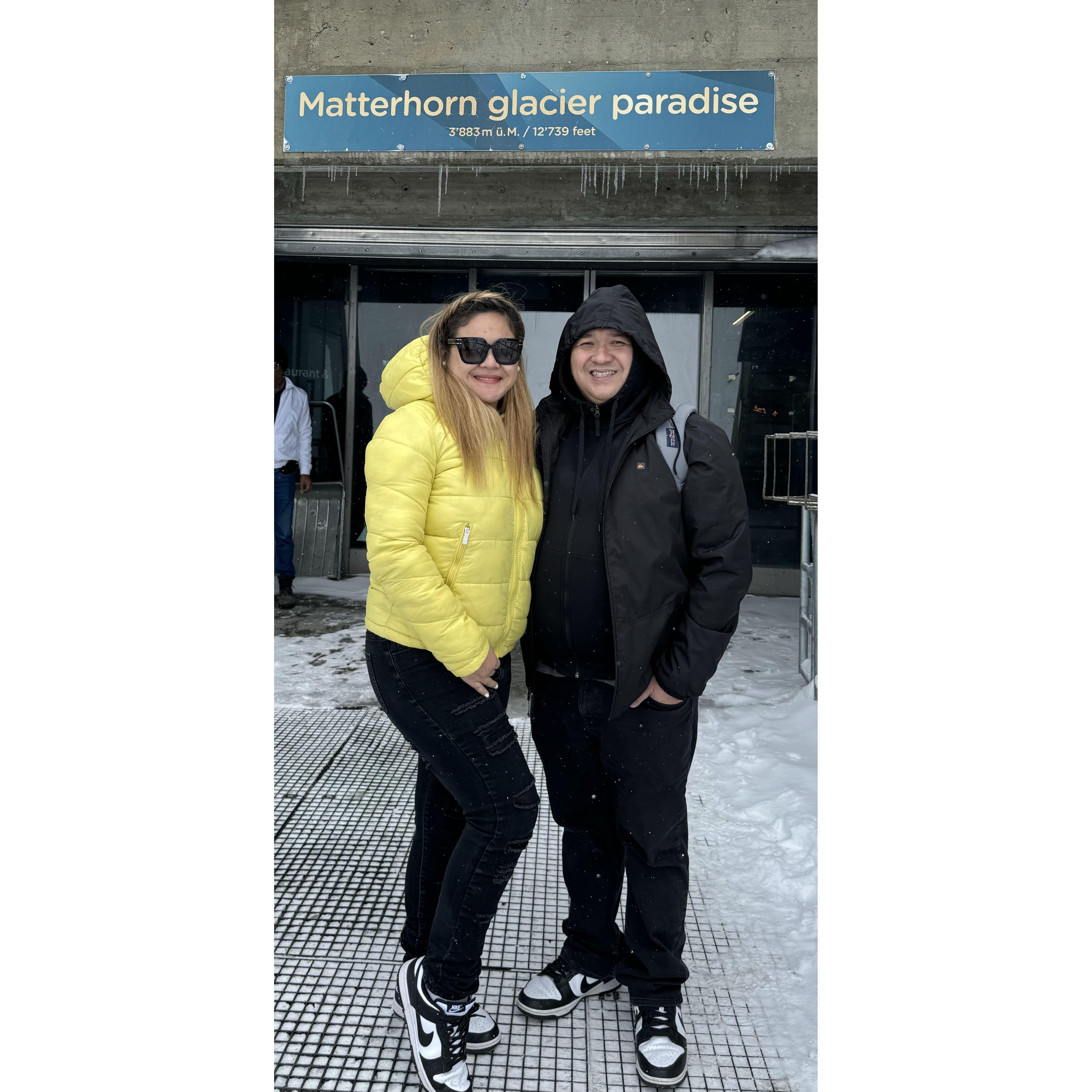 When we went up to Matterhorn glacier paradise peak in Zermatt, Switzerland 🇨🇭