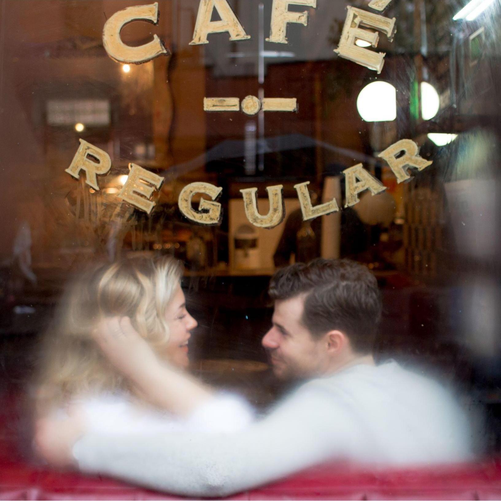 Café Regular, a favorite coffee shop in our neighborhood, Park Slope, Brooklyn.

(Our friend and groomsmen, Angelo Canta, took these AMAZING engagement shots.)