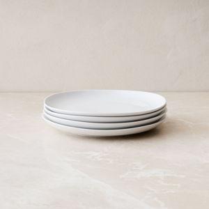 Organic Porcelain Salad Plates - White - Set of 8