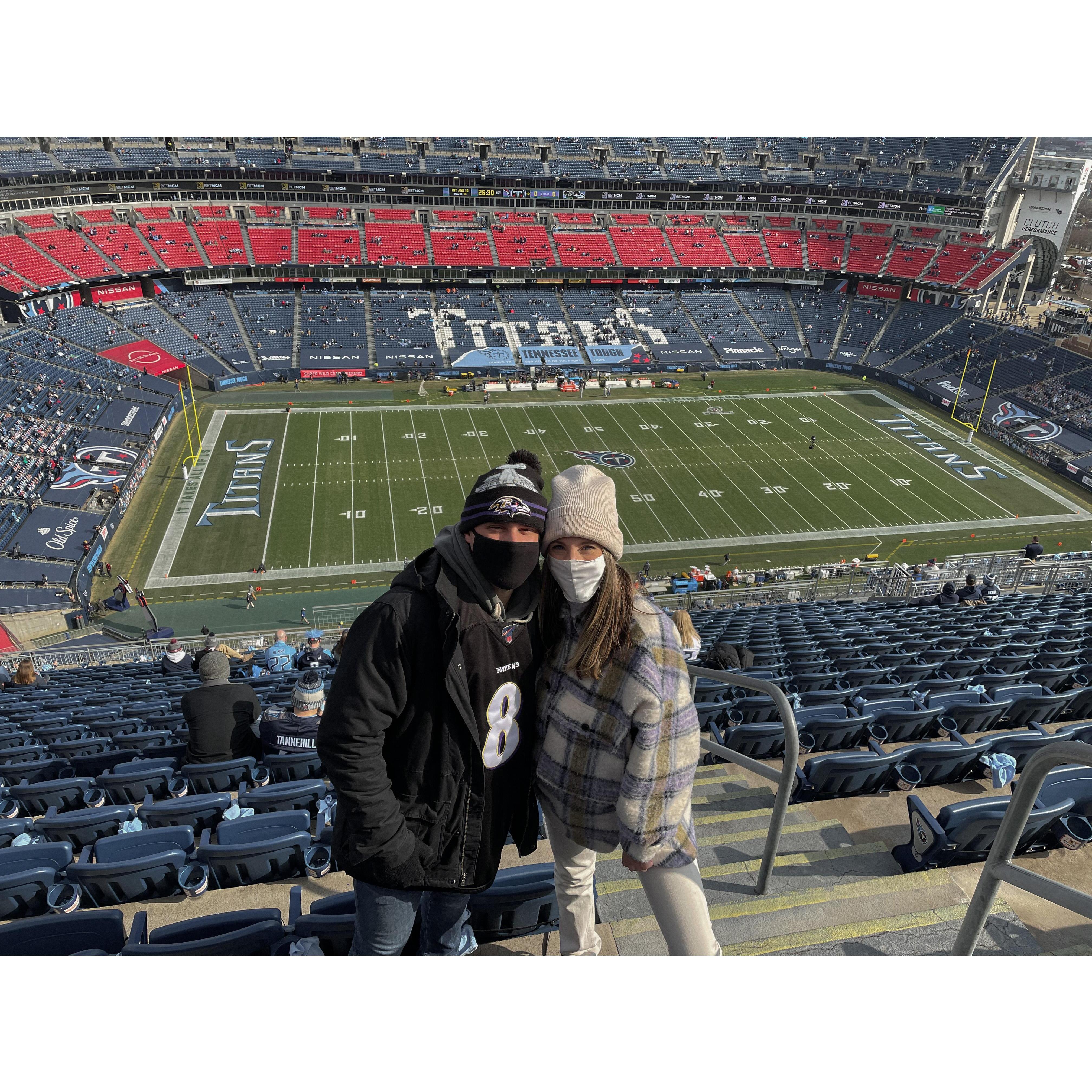 2021. Talia's first NFL game in Nashville.