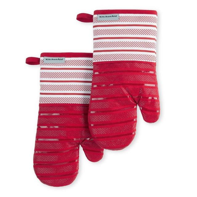 KitchenAid Albany Oven Mitt 2-Pack Set, Passion Red, 7"x13"