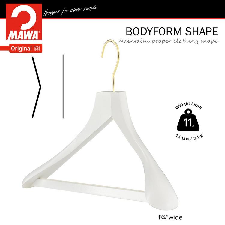 MAWA, Bodyform Shape Clothing Hanger with Wide Shoulder Support