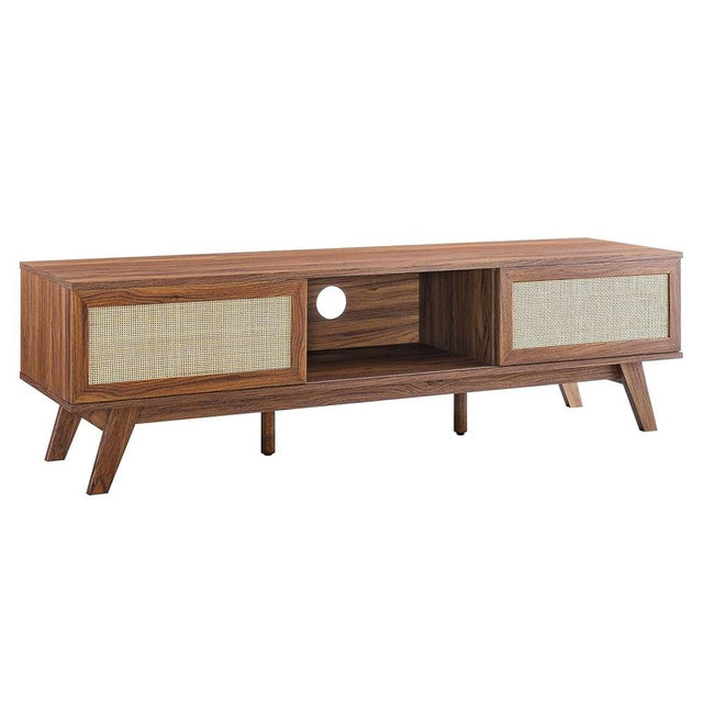 Modway Soma 60" Rattan TV Stand in Walnut