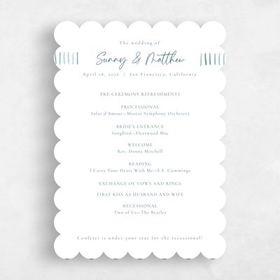 Blue Scalloped Wedding Program - Lund