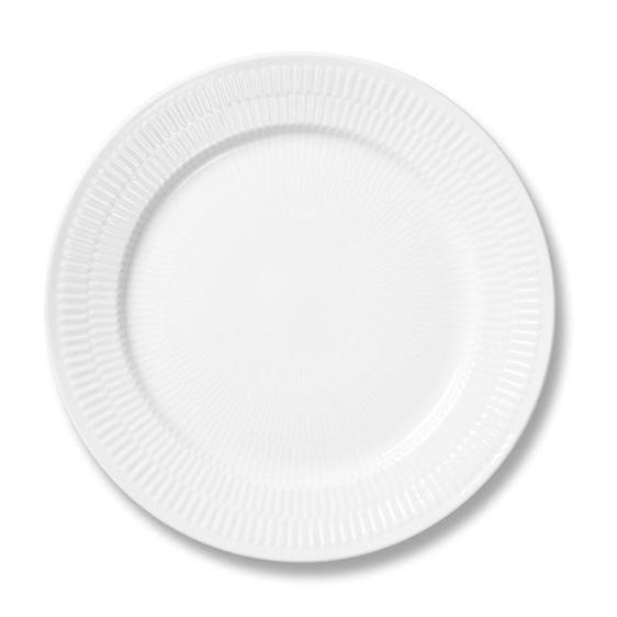 White Fluted Plain Dinner Plate