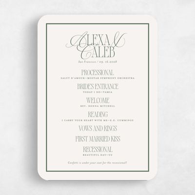 Green Rounded Wedding Program - Orable