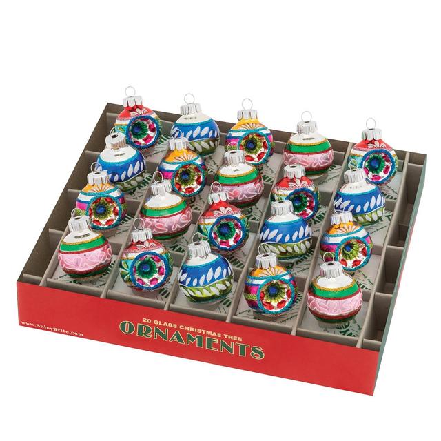 Christopher RadkoShiny Brite Christmas Confetti Reflector & Decorated Rounds 20-Piece Ornament Set