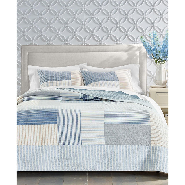 Charter Club Seaside Patchwork 3-Pc. Quilt Set, Full/Queen, Exclusively at Macy's
