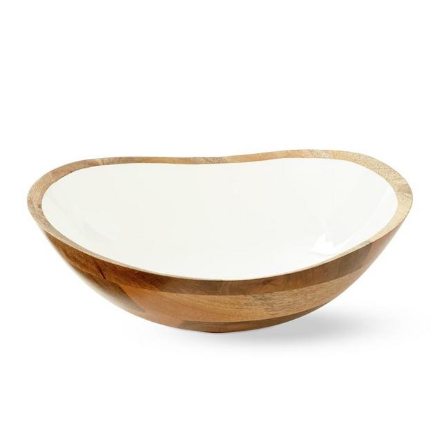 Wood and Lacquer Salad Bowl, 15"