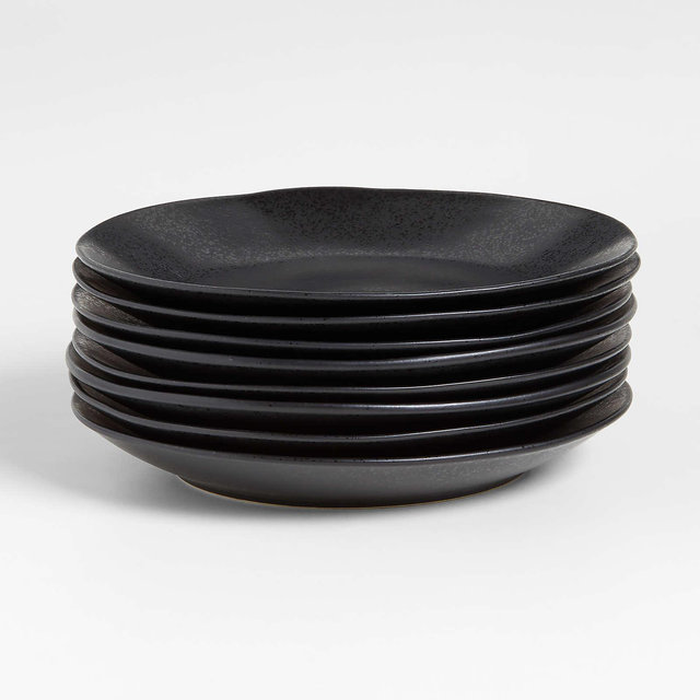 Marin Matte Black Dinner Plates, Set of 8