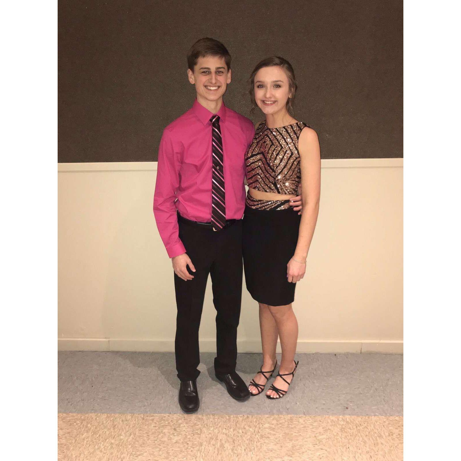 This photo was taken at the FFA Snow Dance the day after we started dating!