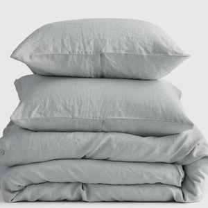 Linen Duvet Cover Set | Quince in Mist - King