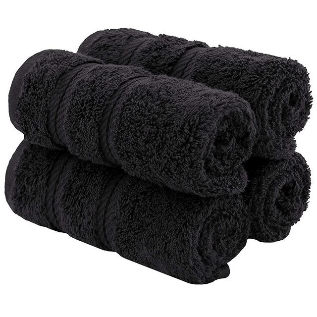 American Soft Linen, 100% Turkish Cotton Bath Linen Sets (4 Piece Bath Linen Set, Black)