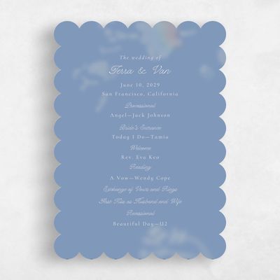 Blue Scalloped Wedding Program - Ola