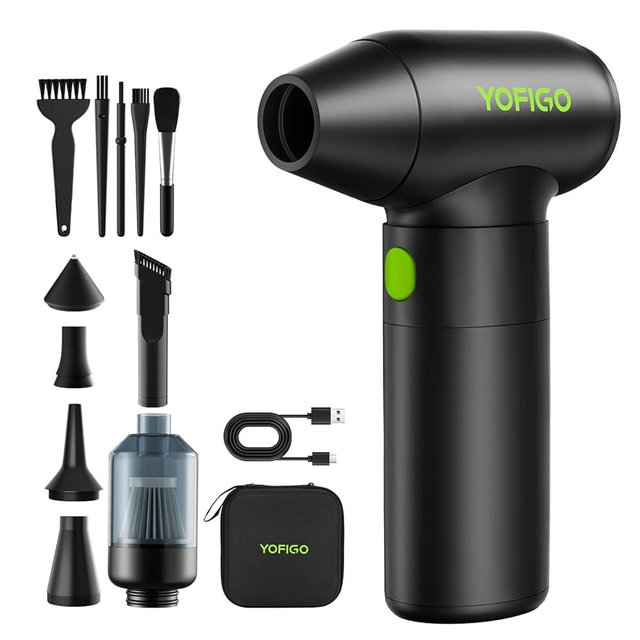 YOFIGO Compressed Air Duster, 150000 RPM Electric Air Blower for Drone Maintenance, Camera Sensor & Lens Cleaning Kit, Professional Duster for DJI, DSLR, 3D Printers & Sensitive Optics