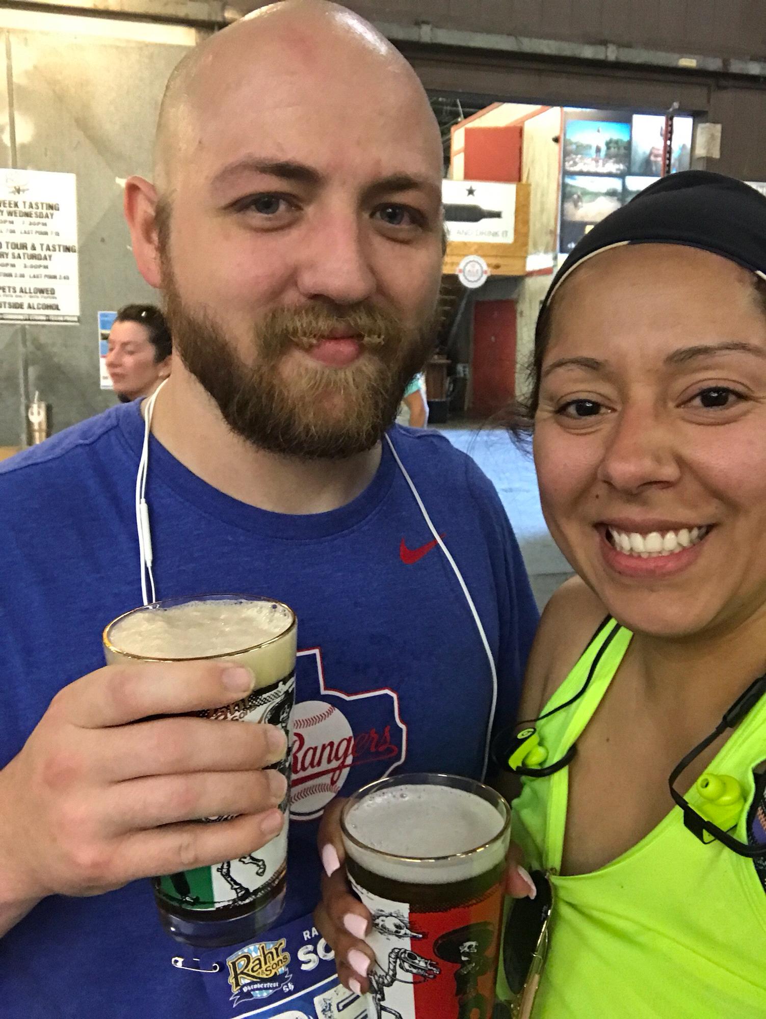 What a trooper to get up before 7:00 am to take me to FTW for a 5k.