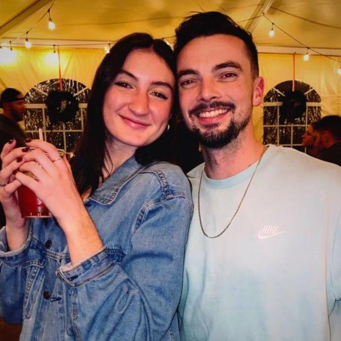 Our first photo together! This was taken before we started dating :)