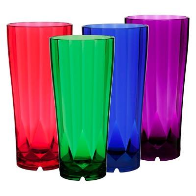 CreativeWare 28oz Acrylic Diamond Tumblers Multicolored - Set of 8