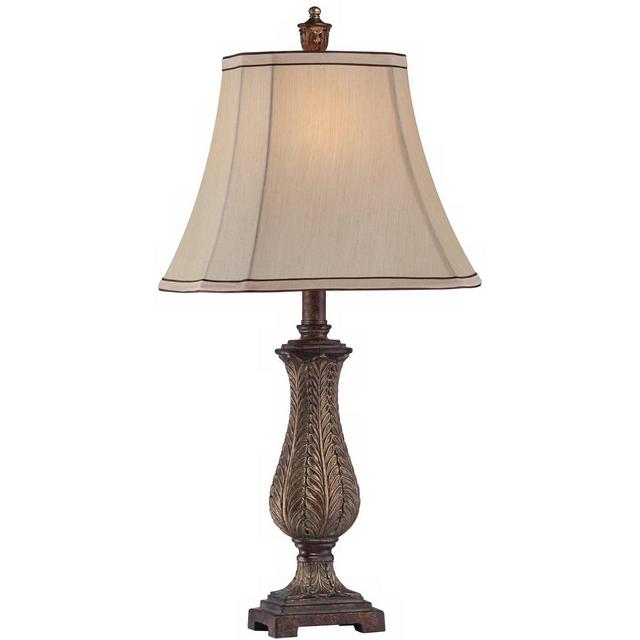 Regency Hill Traditional Table Lamp 25" High Old Oak Antique Petite Vase Beige Rectangular Shade for Living Room Family Bedroom Bedside