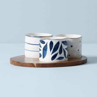 Blue Bay 4-Piece Snack Bowl & Tray Set