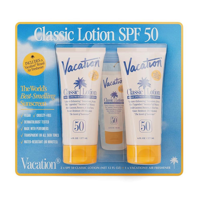 Vacation Classic Lotion SPF 50 - Pack of 2 with Air Freshener