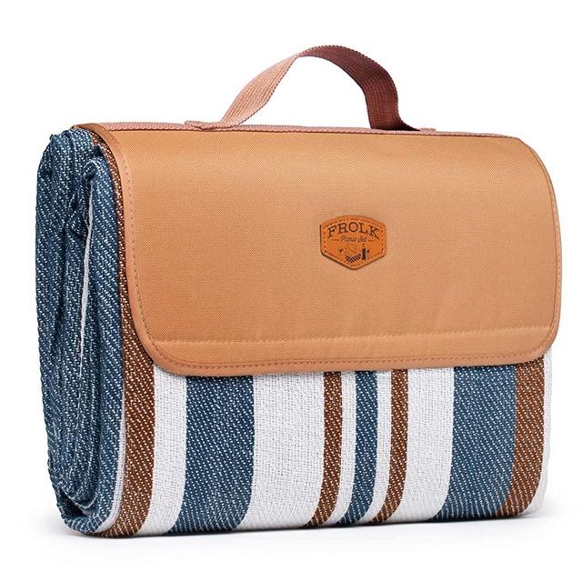 Frolk Picnic Blanket - 70" x 80" XL Waterproof Picnic Blanket - Easy to Carry Picnic Mat Tote - Durable Picnic Blankets - Elegant Foldable Outdoor Blanket for Picnic, Lawn, Beach, Park, Camping