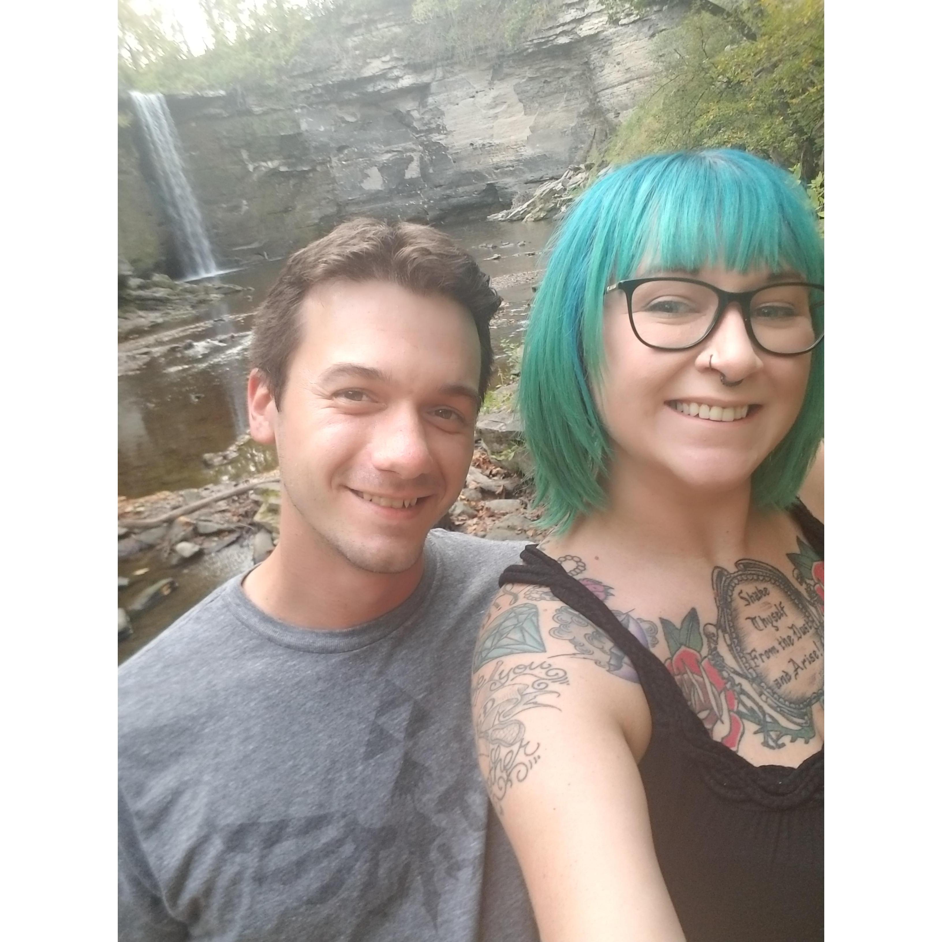 Random waterfall stop in the middle of nowhere on a road trip to Iowa, September 2017