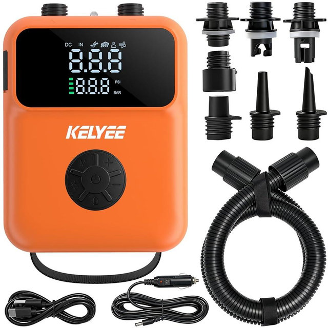 kelyee Cordless SUP Air Pump 20PSI Battery Powered, High Pressure Electric Paddle Board Pump with Auto Shut-Off, Fast Inflate/Deflate, USB-C & 12V DC for SUP, Kayak, Boat