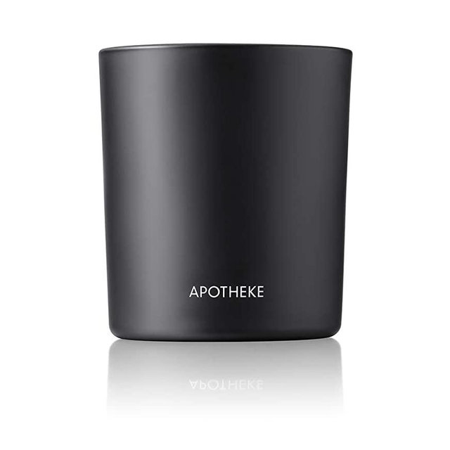 APOTHEKE Luxury Scented Jar Candle, Charcoal, 11 oz - Cedarwood, Sandalwood and Amber Scent, Strong Fragrance, Aromatherapy, Long Lasting, Hand Poured in USA, Soy Wax
