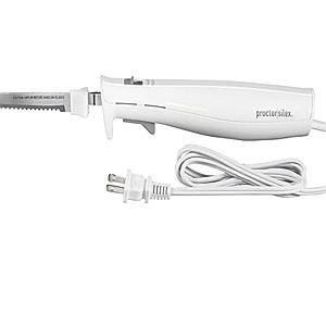 Proctor Silex Easy Slice Electric Knife for Meat Slicing, Poultry, Bread, Crafting Foam and More, Lightweight with Contoured Grip, White, (74312)