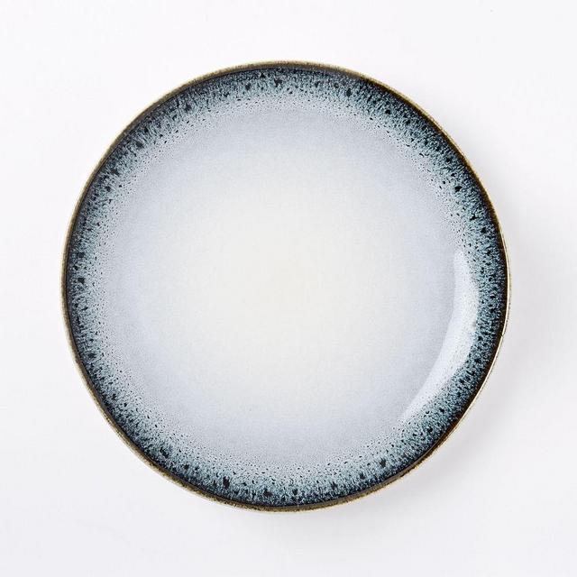 Reactive Glaze Dinner Plate, Black + White, Set of 4