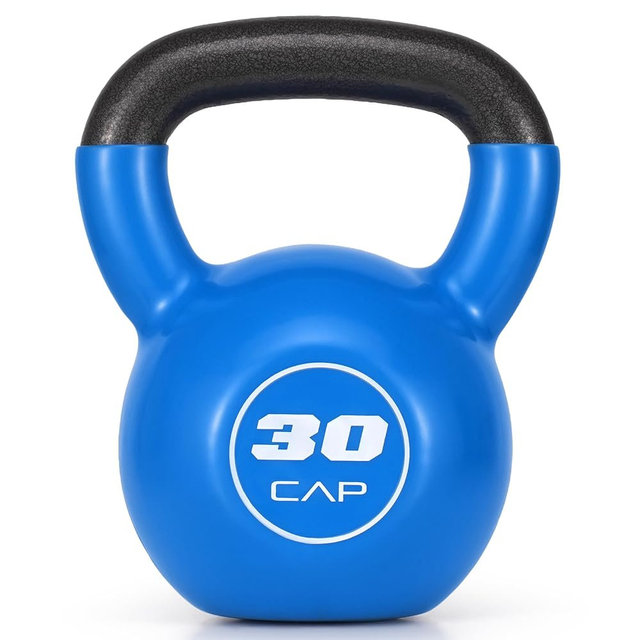 CAP Vinyl Coated Cast Iron Kettlebell, 30 LB Home Gym Weight