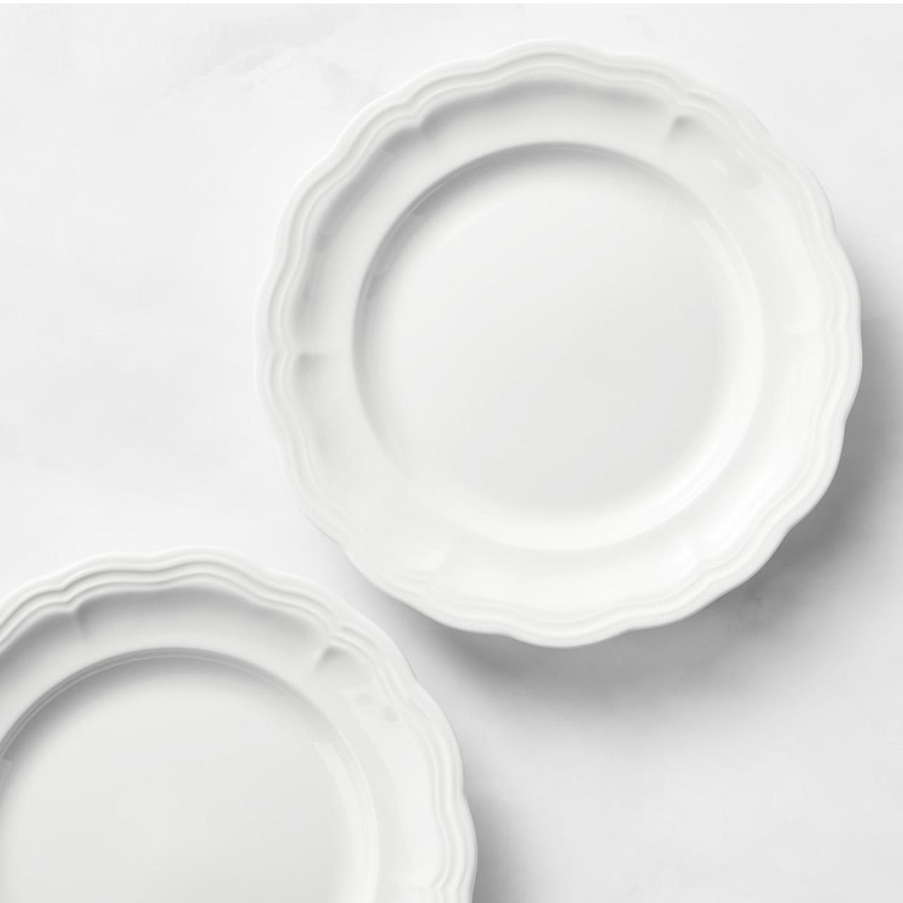 Pillivuyt Queen Anne Porcelain Salad Plates, Set of 4
