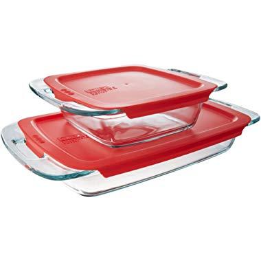 Pyrex Easy Grab 4-Piece Glass Bakeware Set