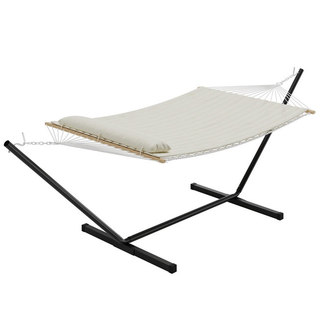 Instant-Setup 2-Person Hammock with Reinforced Steel Frame Portable Outdoor Lounger for Garden Camping and Beach 450lb Capacity Quick-Fold Carry Bag