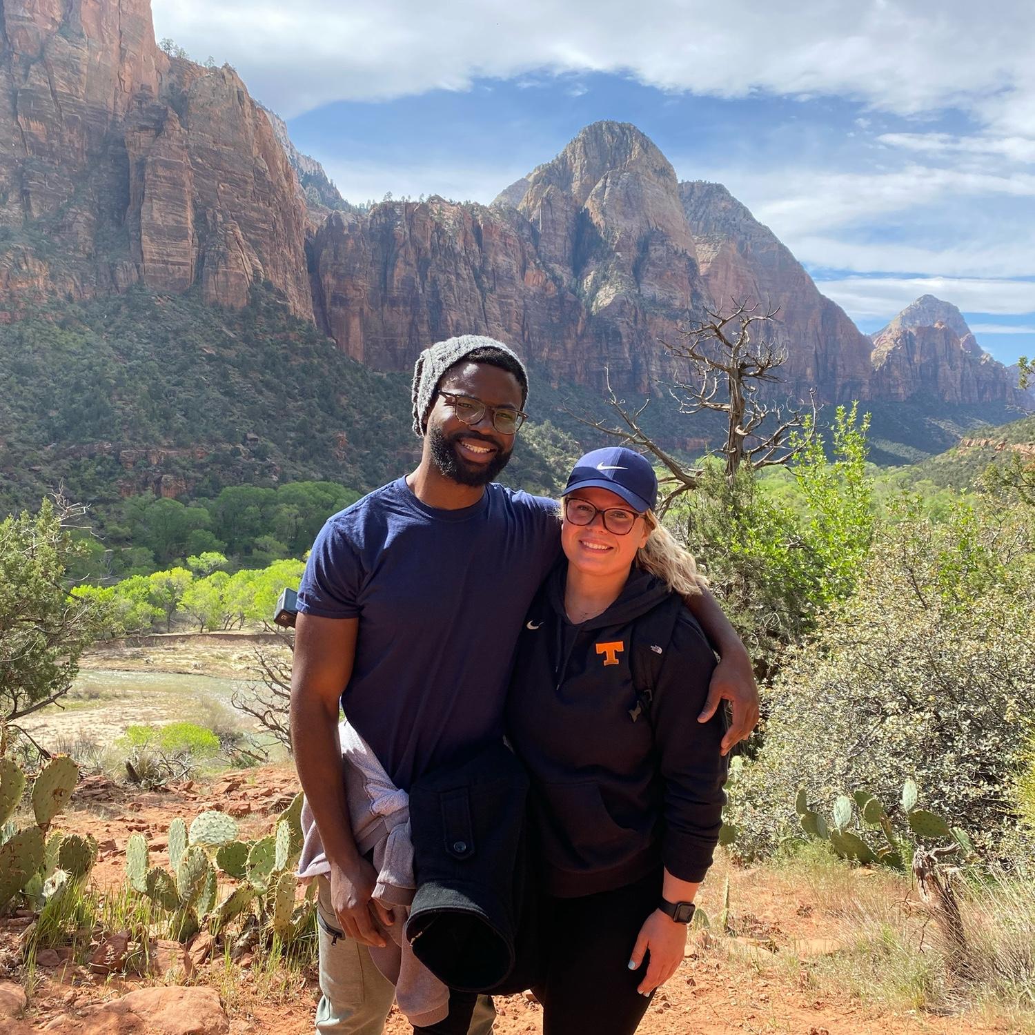 Us on a hiking trip in Utah with Uche and my mom!