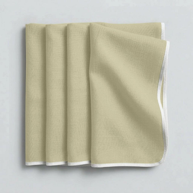 Solino Home Linen Sage Dinner Napkins Set of 4, 20 x 20 Inches - Kensington