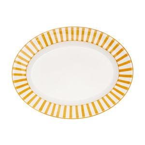 Este Ceramiche for Moda Domus Striped Ceramic Oval Serving Tray