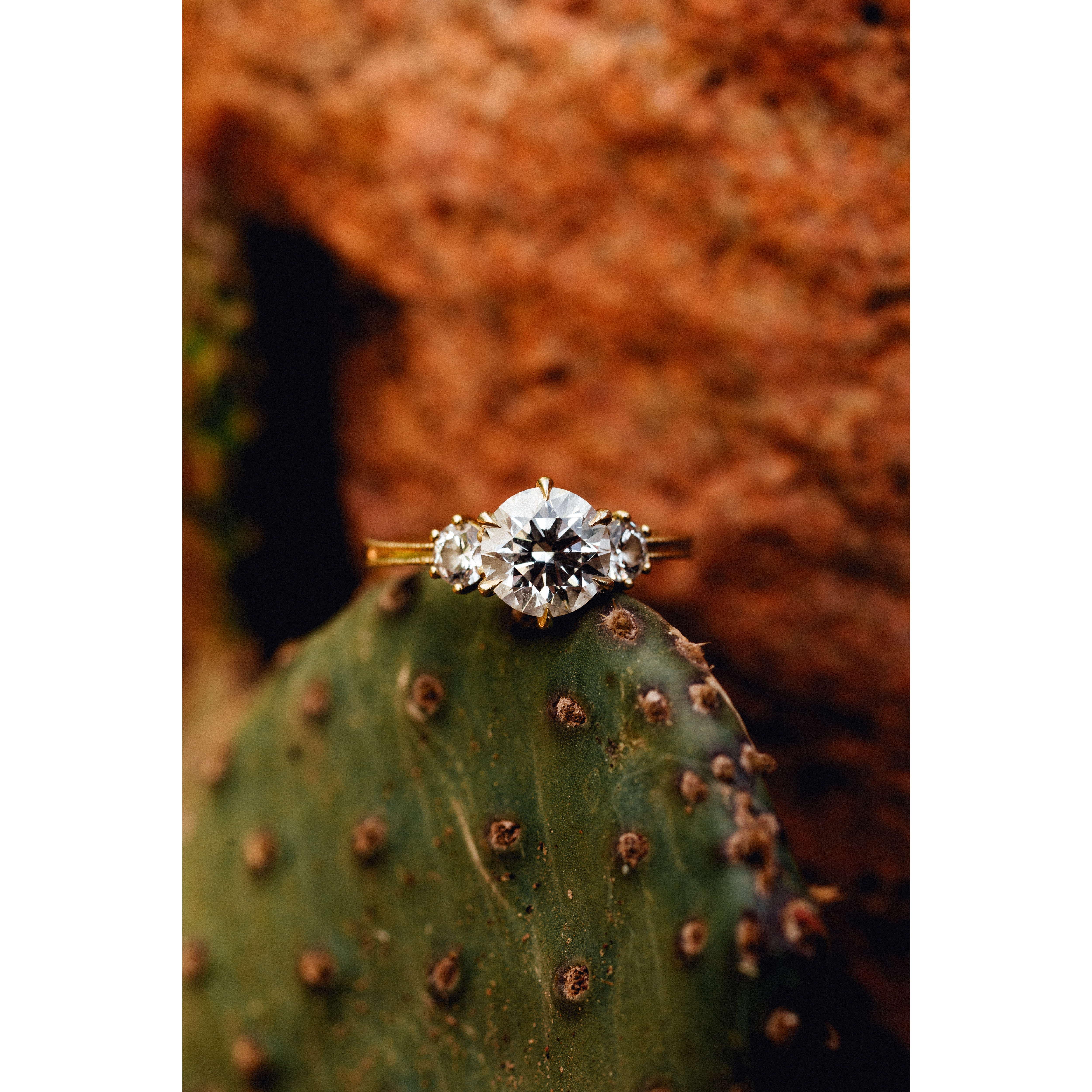 The couple designed Jane's ring together & had it made locally.