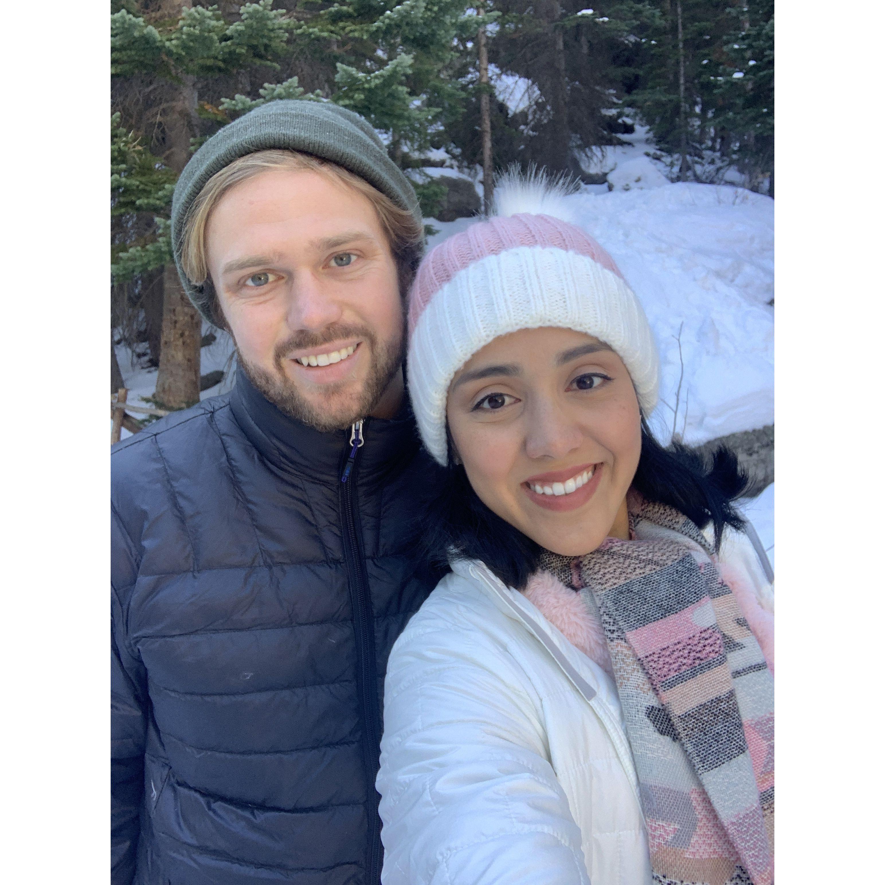 Kicking off our first holiday season together with a hike in Estes Park, Colorado. November 2021.