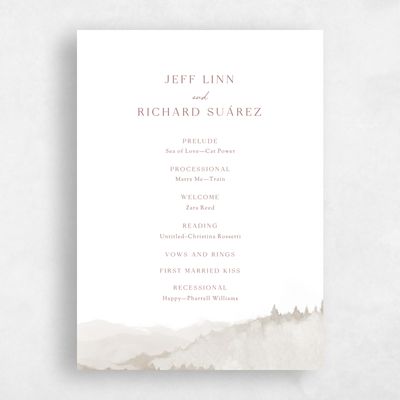 Camel, Brown Wedding Program - Denver