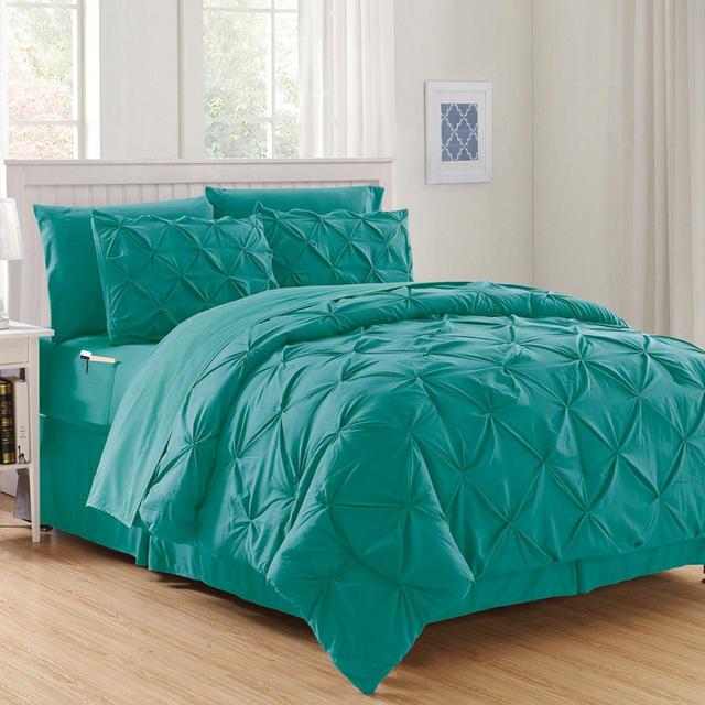 Hi-Loft Luxury Pintuck 8-Piece King/California King Comforter Set in Turquoise