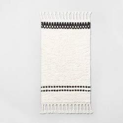 Bath Rug Stripe with Fringe Black / White - Hearth & Hand with Magnolia