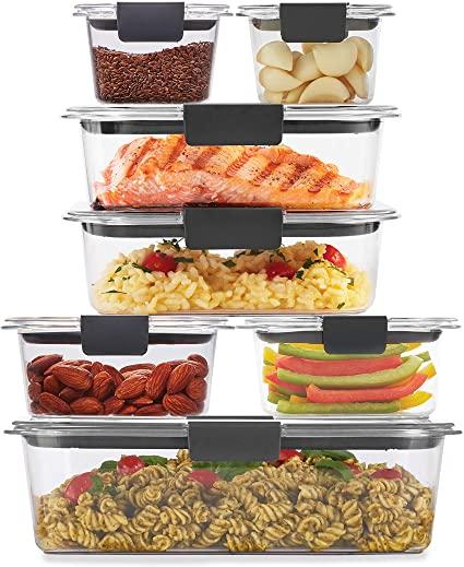 Rubbermaid Brilliance Storage 14-Piece Plastic Lids | BPA Free, Leak Proof Food Container, Clear